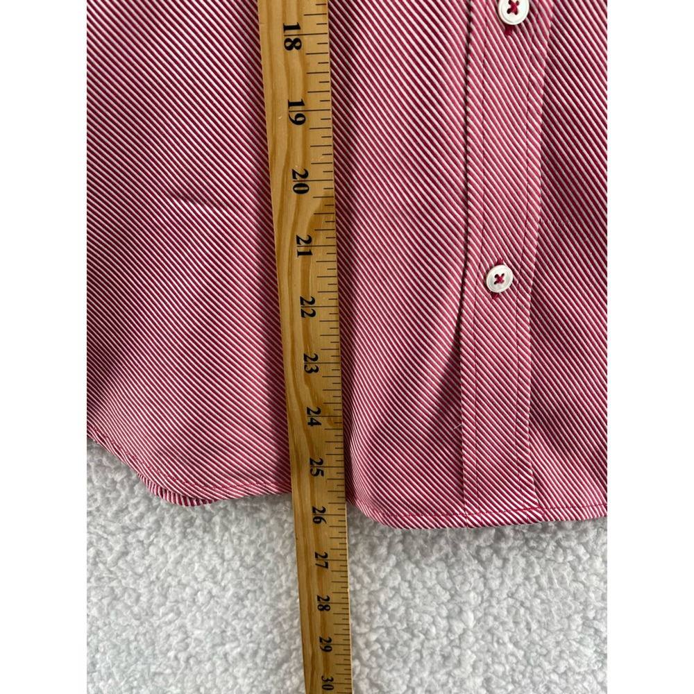Banana Republic Womens Button Front Shirt Pink Stripe Long Sleeve Flip Up Cuff M - Picture 4 of 8